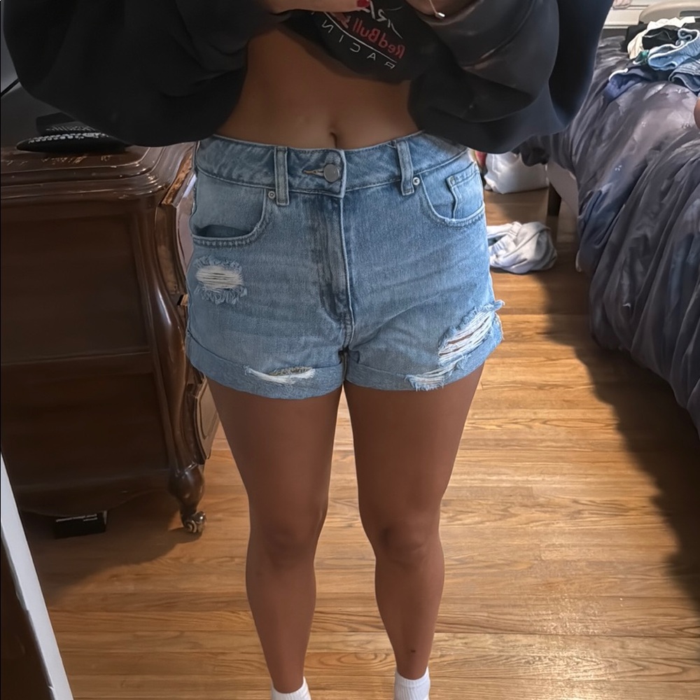 PacSun Blue Jean Shorts Distressed High-Waisted